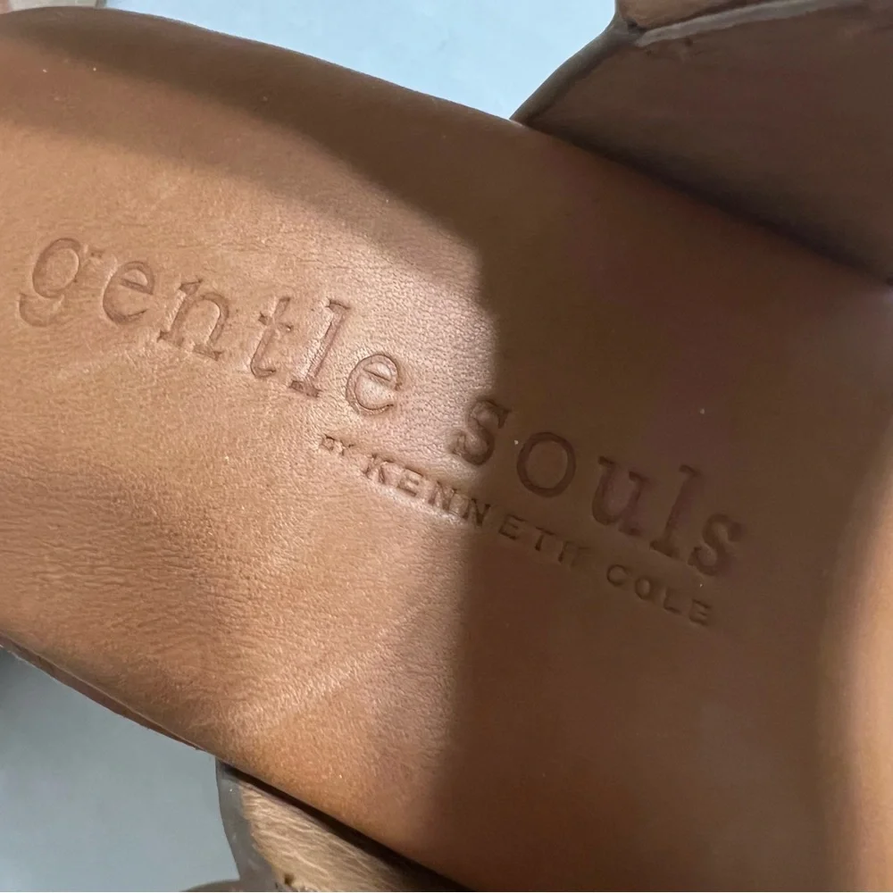 gentle souls Tan Two-Strap Wedge Sandals